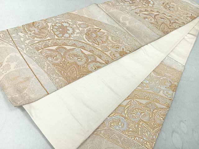 平和屋着物◎六通柄袋帯 更紗花文 金銀糸 正絹 逸品 CAAU7250nb