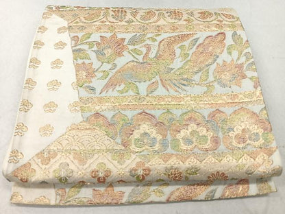 平和屋着物◎六通柄袋帯 更紗花鳥文 金糸 正絹 逸品 CAAU7254nb
