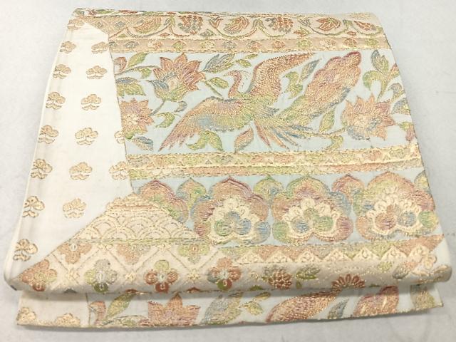 平和屋着物◎六通柄袋帯 更紗花鳥文 金糸 正絹 逸品 CAAU7254nb