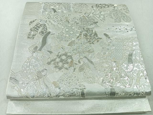 平和屋着物◎六通柄袋帯 三十六歌仙屏風図 金銀糸 正絹 逸品 CAAU7255nb