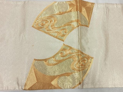 平和屋着物◎太鼓柄袋帯　総駒刺繍　地紙光琳水　正絹　逸品　CAAU7350nb