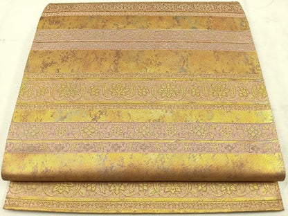 平和屋着物◎六通柄袋帯　正倉院唐花莫臥爾　金糸　正絹　逸品　CAAU7487nb
