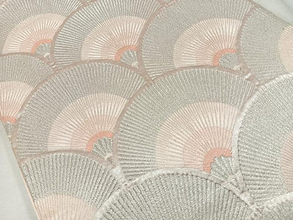 平和屋着物◎六通柄袋帯　唐織　青海波　銀糸　正絹　逸品　CAAU7512nb