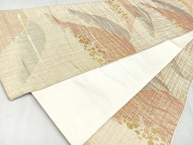 平和屋着物◎西陣　六通柄袋帯　遠山箔散らし　金糸　正絹　逸品　CAAU7514nb