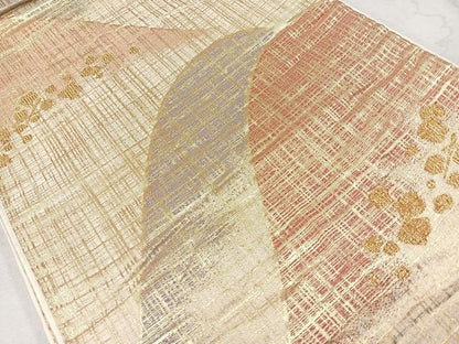 平和屋着物◎西陣　六通柄袋帯　遠山箔散らし　金糸　正絹　逸品　CAAU7514nb