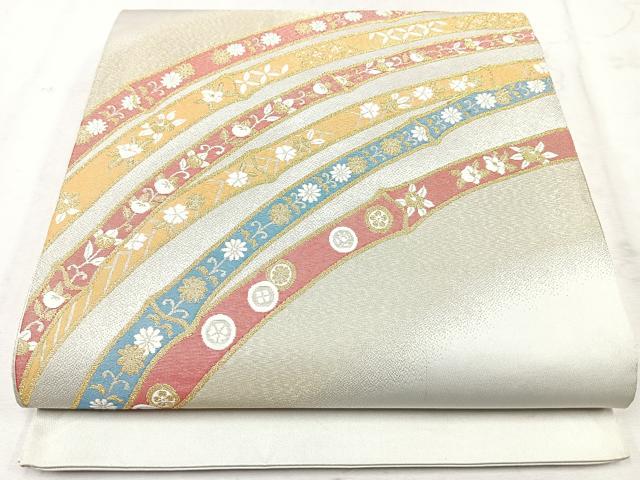 平和屋着物◎六通柄袋帯　唐織　吉祥竹文　金糸　ますいわ屋扱い　正絹　逸品　CAAU7517nb