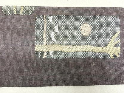 平和屋着物＊夏物 九寸名古屋帯 幾何学文 ラメ糸 正絹 逸品 CAAU7593nb