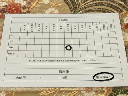 平和屋着物◎両面 六通柄袋帯 唐織 流水花蝶丸文 金糸 正絹 逸品 CAAU7616in