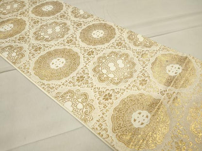 平和屋着物◎六通柄袋帯 正倉院花文 金糸 正絹 逸品 CAAU7624in