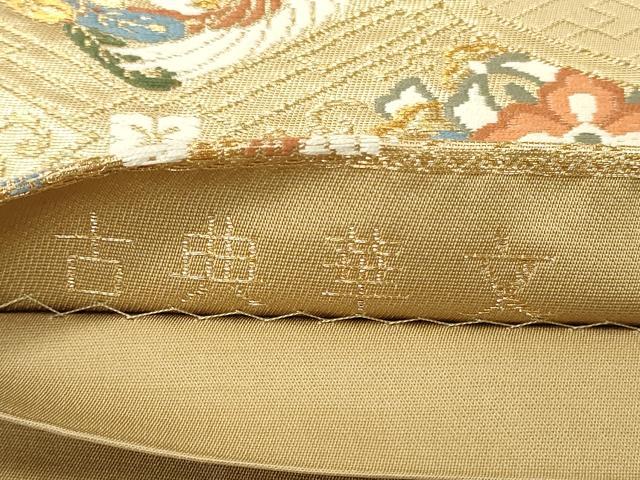 平和屋着物◎六通柄袋帯 唐織 古典華文 金糸 正絹 逸品 CAAU7631in