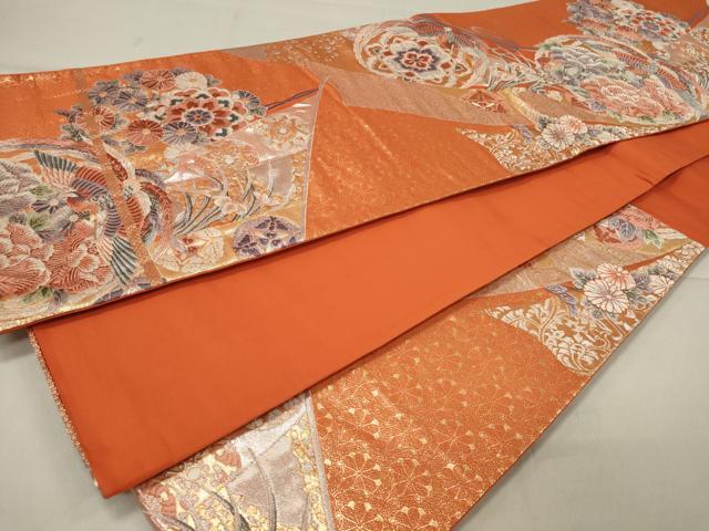 平和屋着物◎六通柄袋帯　唐織　几帳鳳凰花文　金銀糸　正絹　逸品　CAAU7635in