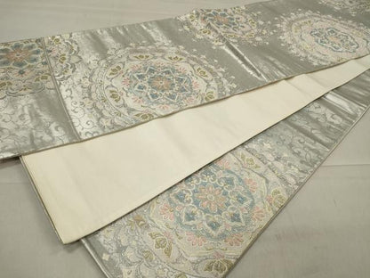 平和屋着物◎六通柄袋帯　唐織　正倉院花文　金銀糸　正絹　逸品　CAAU7662in