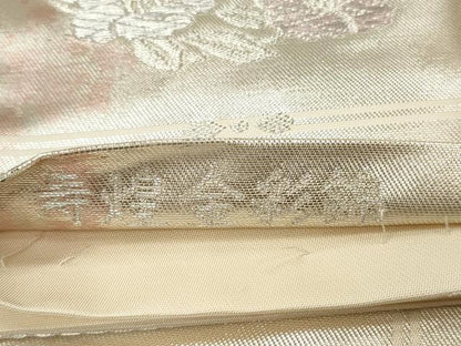平和屋着物◎六通柄袋帯　寿煌金彩錦　天井花鳥丸文　引箔　正絹　逸品　CAAU7681in