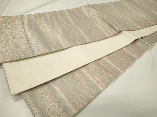平和屋着物◎六通柄袋帯 霞文 金糸 正絹 逸品 CAAU7710in