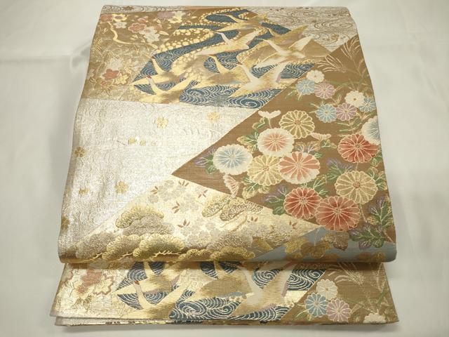 平和屋着物◎佐賀錦 六通柄袋帯 琳派悠久文 金銀糸 正絹 逸品 CAAU7716in