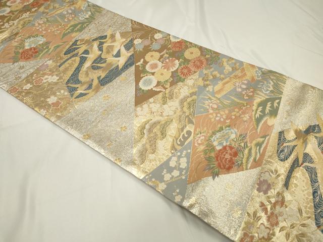 平和屋着物◎佐賀錦 六通柄袋帯 琳派悠久文 金銀糸 正絹 逸品 CAAU7716in
