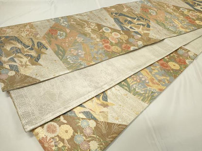 平和屋着物◎佐賀錦 六通柄袋帯 琳派悠久文 金銀糸 正絹 逸品 CAAU7716in