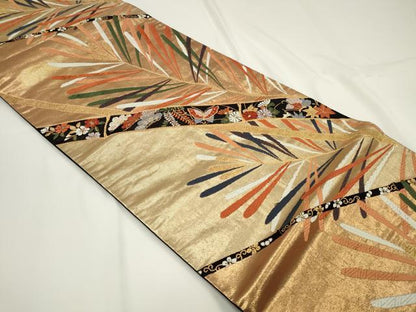平和屋着物◎六通柄袋帯　唐織　吉祥花蝶文　金糸　正絹　逸品　CAAU7736in