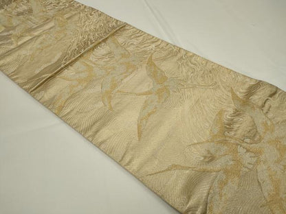 平和屋着物◎六通柄袋帯 流水飛鶴文 金糸 正絹 逸品 CAAU7742in