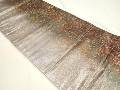 平和屋着物◎六通柄袋帯 霞文 引箔 正絹 逸品 CAAU7745in
