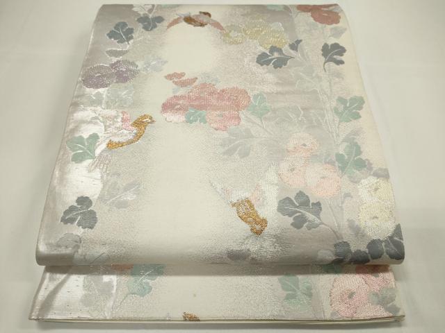 平和屋着物◎六通柄袋帯 花鳥文 金銀糸 正絹 逸品 CAAU7747in