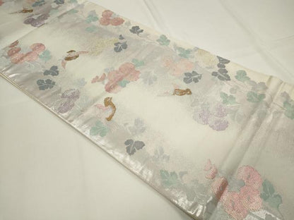 平和屋着物◎六通柄袋帯 花鳥文 金銀糸 正絹 逸品 CAAU7747in