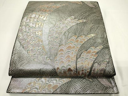 平和屋着物◎六通柄袋帯 孔雀羽文 金銀糸 鈴乃屋扱い 正絹 逸品 CAAU7751in