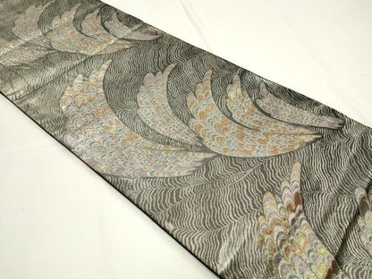 平和屋着物◎六通柄袋帯 孔雀羽文 金銀糸 鈴乃屋扱い 正絹 逸品 CAAU7751in