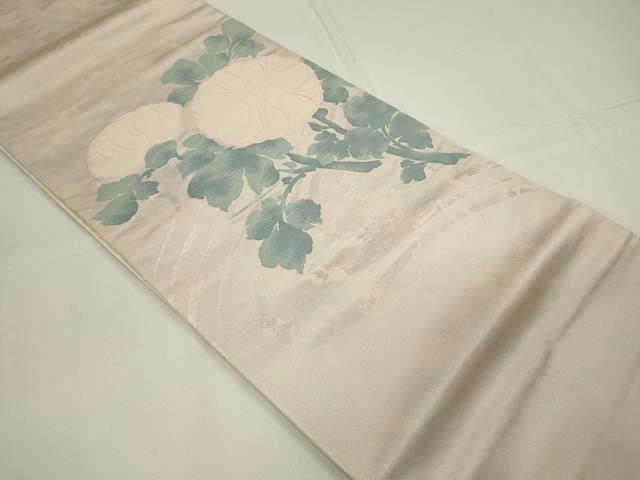 平和屋着物◎太鼓柄袋帯 すくい織 枝花文 引箔 正絹 逸品 CAAU7753in