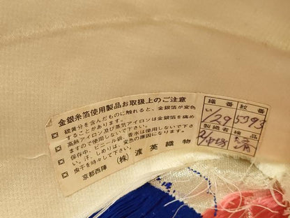 平和屋着物◎六通柄袋帯 唐織 草花文 金銀糸 正絹 逸品 CAAU7776in