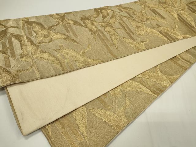 平和屋着物◎六通柄袋帯 飛鶴文 金糸 正絹 逸品 CAAU7777in