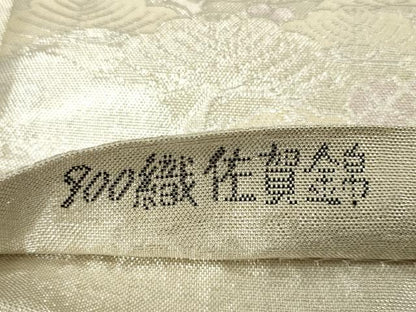 平和屋着物◎900織佐賀錦 六通柄袋帯 風景草花文 金銀糸 正絹 逸品 CAAU7778in