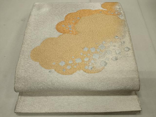 平和屋着物◎太鼓柄袋帯 綴れ 雲重ね箔散らし 金銀糸 正絹 逸品 CAAU7983in