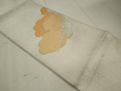 平和屋着物◎太鼓柄袋帯 綴れ 雲重ね箔散らし 金銀糸 正絹 逸品 CAAU7983in