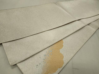 平和屋着物◎太鼓柄袋帯 綴れ 雲重ね箔散らし 金銀糸 正絹 逸品 CAAU7983in