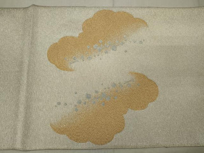 平和屋着物◎太鼓柄袋帯 綴れ 雲重ね箔散らし 金銀糸 正絹 逸品 CAAU7983in