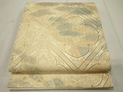 平和屋着物◎六通柄袋帯 天井正倉院花文 金糸 正絹 逸品 CAAU7992in