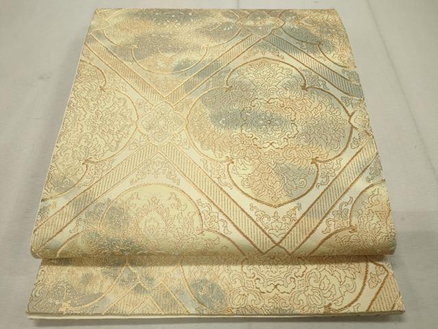 平和屋着物◎六通柄袋帯 天井正倉院花文 金糸 正絹 逸品 CAAU7992in