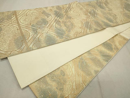 平和屋着物◎六通柄袋帯 天井正倉院花文 金糸 正絹 逸品 CAAU7992in