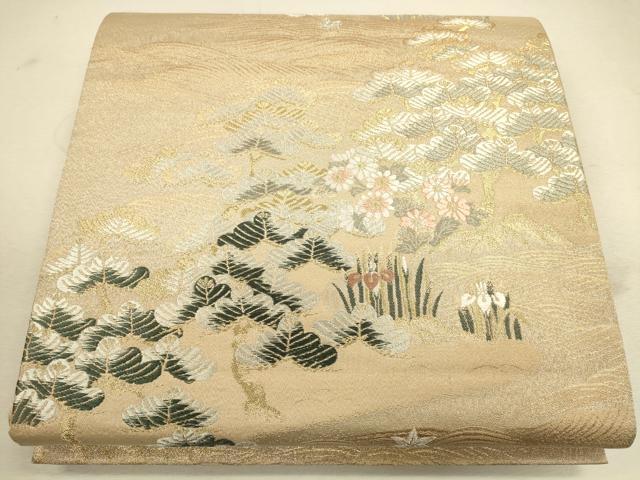 平和屋着物◎六通柄袋帯 唐織 流水吉祥文 金糸 正絹 逸品 CAAU8430ft