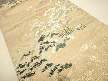 平和屋着物◎六通柄袋帯 唐織 流水吉祥文 金糸 正絹 逸品 CAAU8430ft