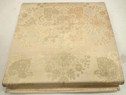 平和屋着物◎六通柄袋帯 草花文 金糸 正絹 逸品 CAAU8510ft