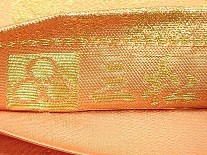 平和屋着物◎六通柄袋帯 幾何学花文 金糸 正絹 逸品 CAAU8532ft