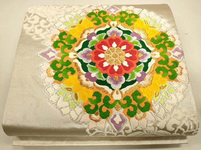 平和屋着物◎六通柄袋帯 唐織 コプト華文 金銀糸 正絹 逸品 CAAU8601ft