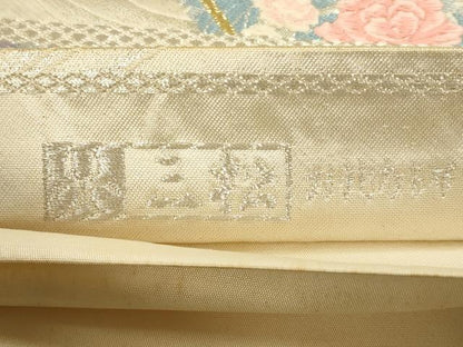 平和屋着物◎六通柄袋帯 唐織 扇面花文 金銀糸 正絹 逸品 CAAU8607ft