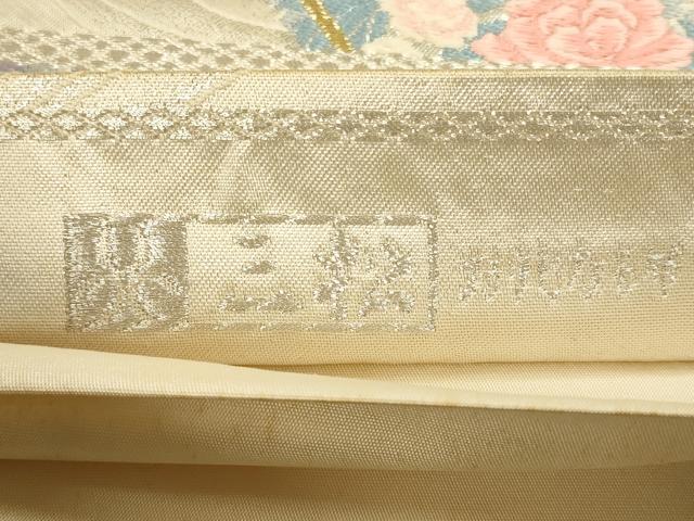 平和屋着物◎六通柄袋帯 唐織 扇面花文 金銀糸 正絹 逸品 CAAU8607ft