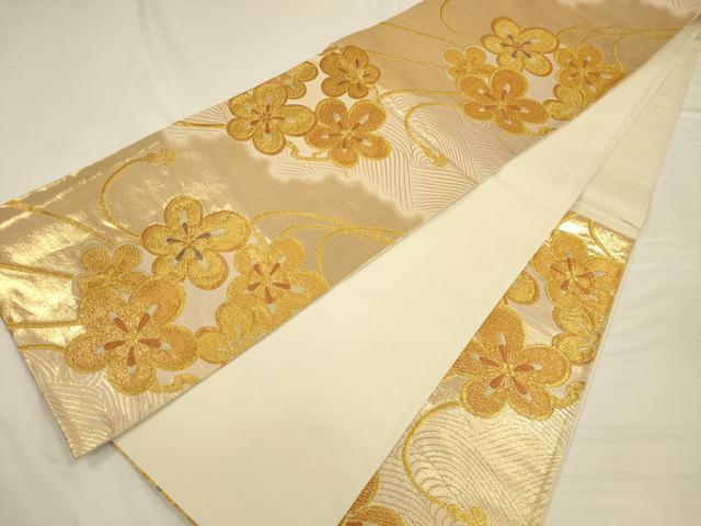 平和屋着物◎六通柄袋帯　舞花文　金糸　正絹　逸品　CAAU8717ft