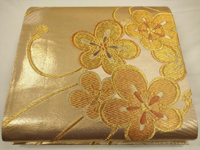 平和屋着物◎六通柄袋帯　舞花文　金糸　正絹　逸品　CAAU8717ft