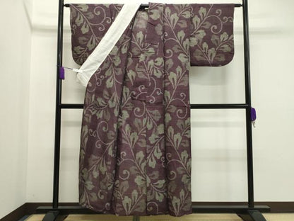 平和屋着物▽小紋 単衣 花唐草文 CAAU8817gh