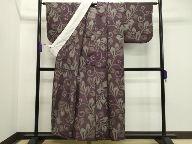 平和屋着物▽小紋 単衣 花唐草文 CAAU8817gh